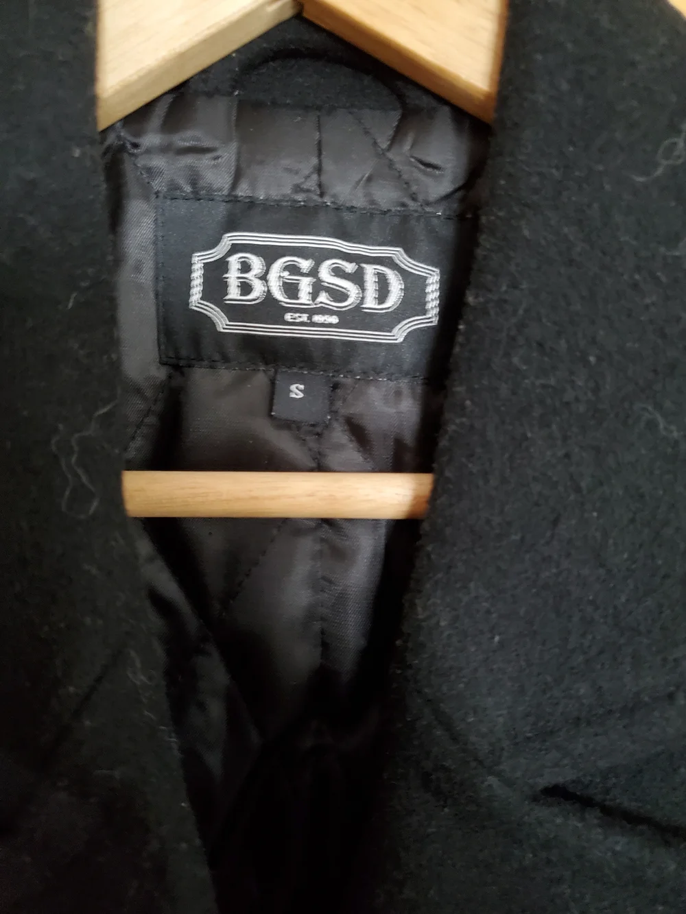 Men's Black Wool Blend Peacoat